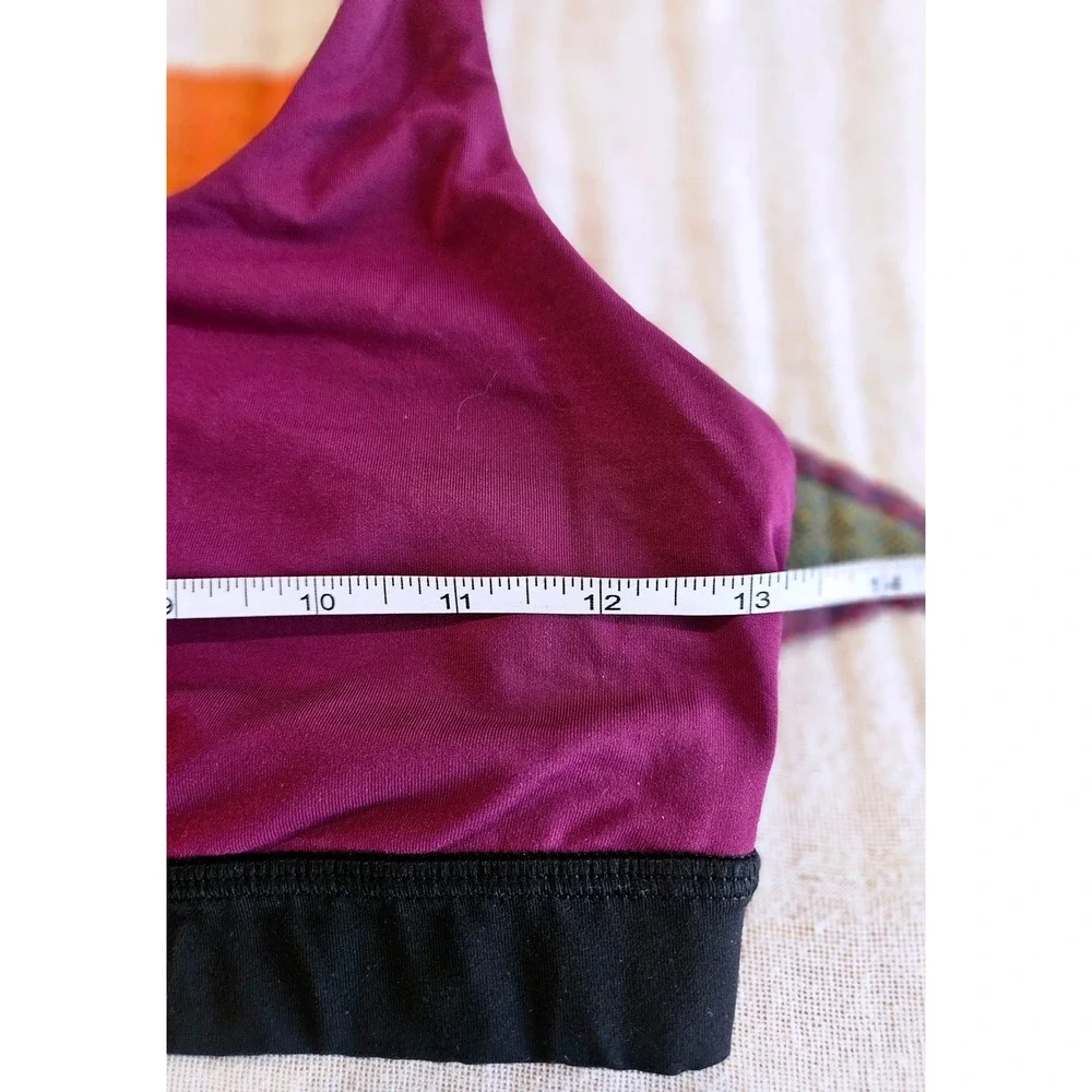 Lululemon Invigorate Bra Size 6‎ Magenta Purple Black Mesh Racerback Training